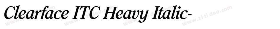 Clearface ITC Heavy Italic字体转换